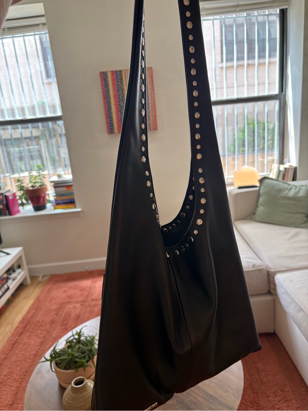 Gimaguas Black Studded Shoulder Bag